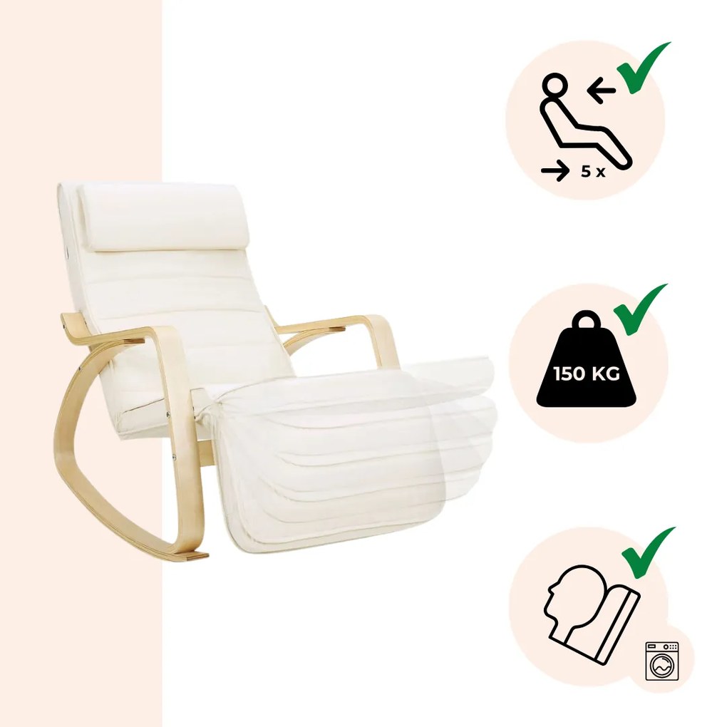 Fotel bujany SWING, max obciążenie 150kg, 67x115x91cm, beżowa Jurhan