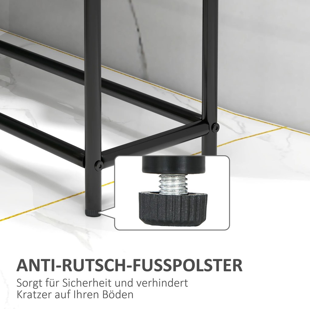 HOMCOM Stojak na ręczniki, wolnostojący, 2 drążki, odporny na rdzę, 66x20x110cm, Czarny