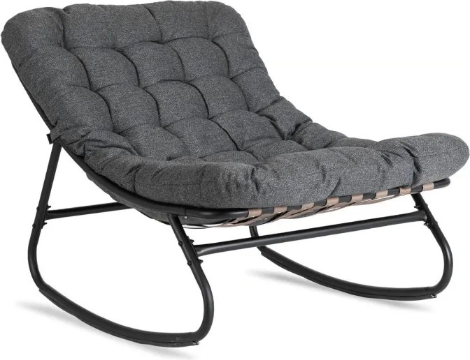 Fotel Bujany Ogrodowy AURORA na Płozach Szary Nowoczesny