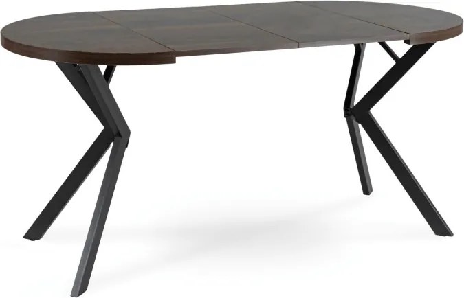 Stół Okrągły Rozkładany DORIAN 80-160 cm Orzech/Czarny Nowoczesny Loft