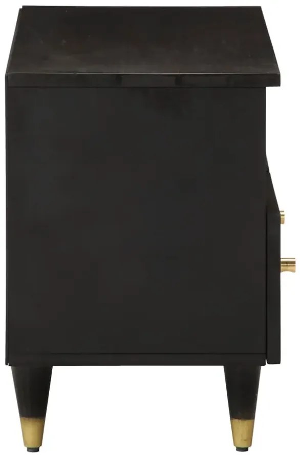 Czarna drewniana szafka RTV retro L3-W79