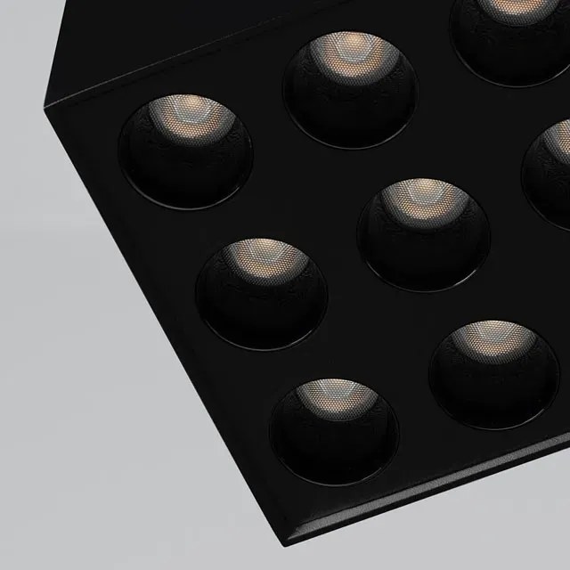 Czarny kwadratowy plafon spot sufitowy LED - 3X A408 B0-K96