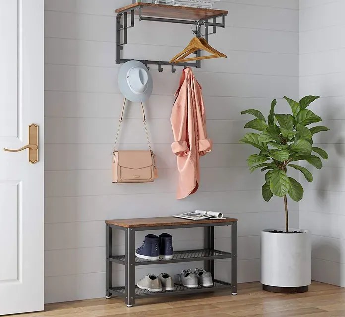 Loftowa Szafka Na Buty Z 2 Półkami E0-C14