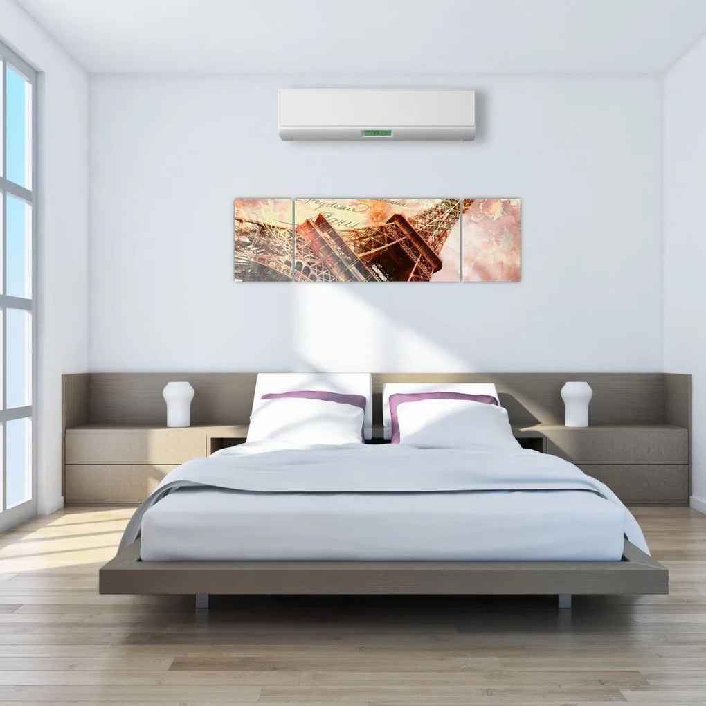 Obraz - Wieża Eiffla w stylu vintage (170x50 cm)