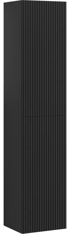 Mexen Rivel słupek łazienkowy 35 cm, 2 drzwi, ryflowany, czarny mat - 91A21-03016-2-BF71