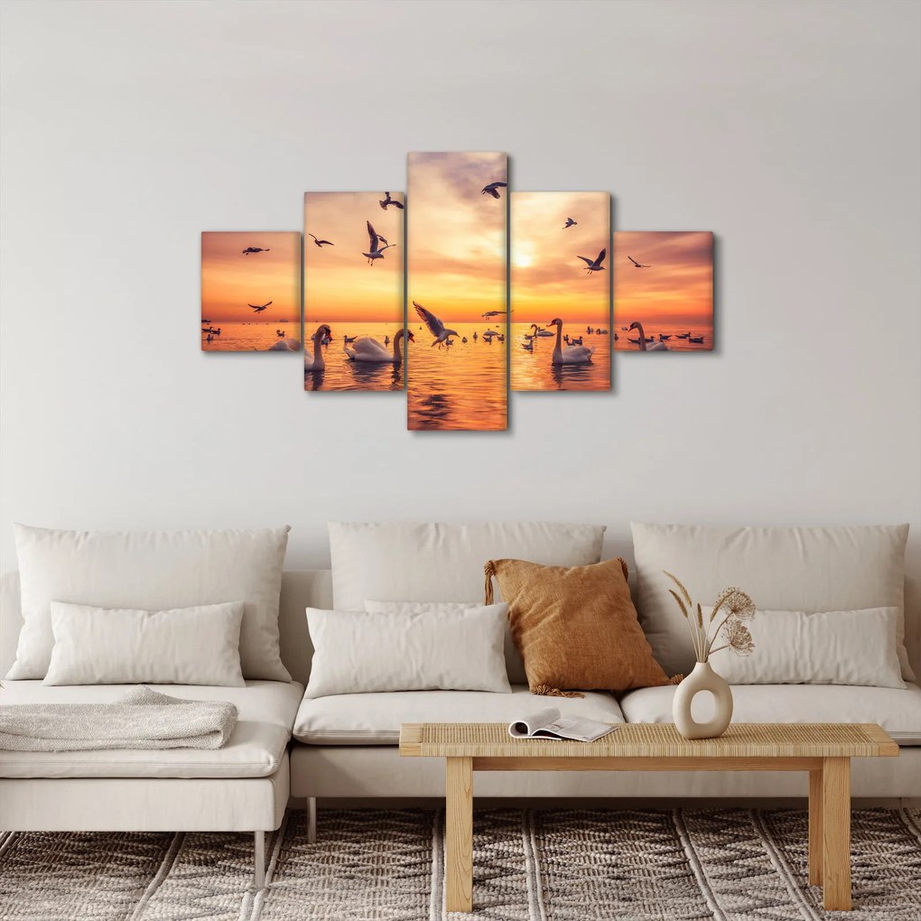 Obraz - Łabędzie (125x70 cm)