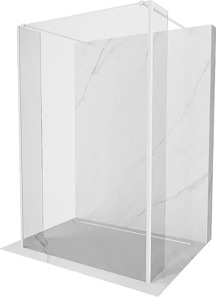 Mexen Kioto ścianka prysznicowa wolnostojąca 155 x 30 x 30 cm, transparent, biała - 800-155-030-222-20-00-030