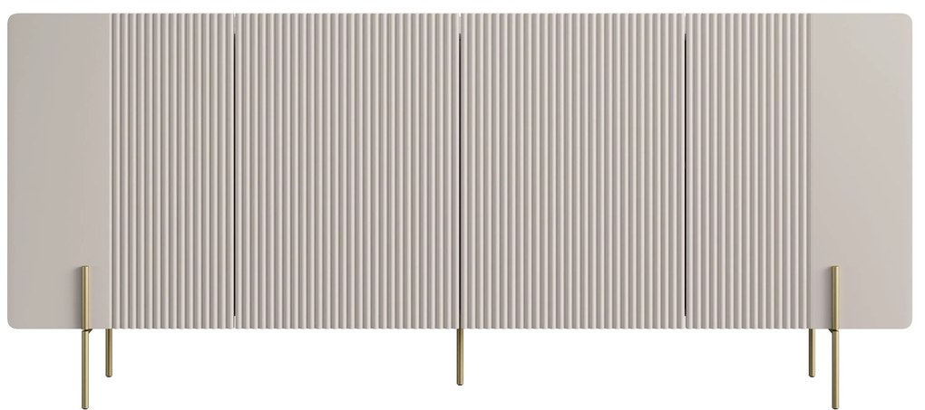 Komoda Malmi 200 cm czterodrzwiowa - kaszmir / złote nóżki
