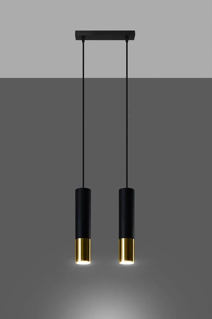 Czarno-złota lampa wisząca na stół - EXX245-Oller