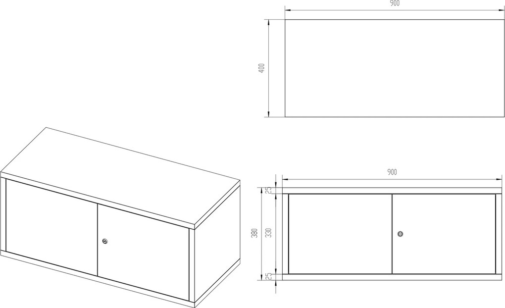 Nadstawka do szaf biurowych Jan Nowak 90x40x38 cm Ewa antracyt