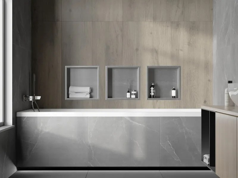 Mexen X-Wall-R półka wnękowa z kołnierzem 30 x 30 cm, inox - 1910303010
