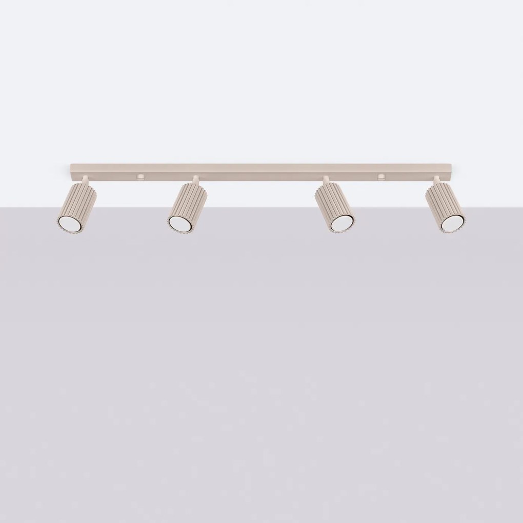 Listwa oświetleniowa 4-punktowa KARBON 4L taupe ryflowana SOLLUX  LIGHTING