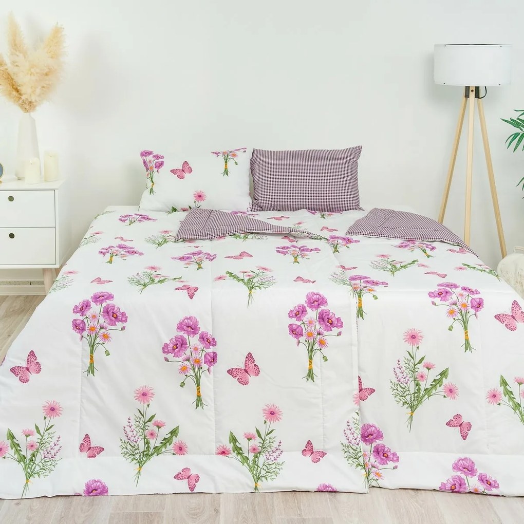 Zestaw letni Stanex CLASSIC Wiosna fioletowy, 140x 200 cm, 40 x 60 cm