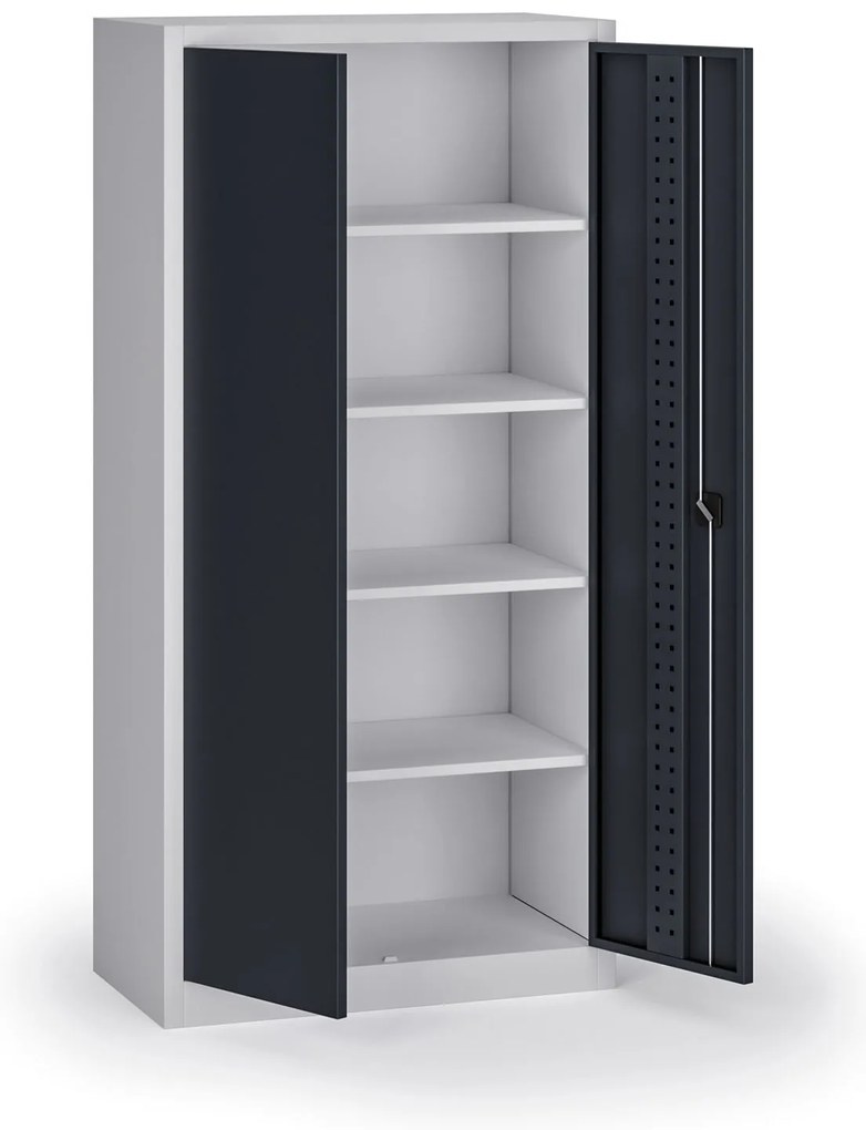 Szafa warsztatowa, 4 półki, 1950 × 950 × 500 mm, grafitowe drzwi