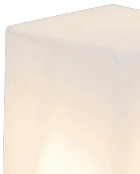 Zewnetrzna Stojąca lampa zewnętrzna czarna z opalem białym kloszem 50 cm - Denmark Nowoczesny Oswietlenie zewnetrzne