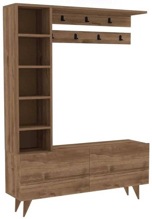 Naturalny zestaw do przedpokoju w dekorze orzecha Hale – Kalune Design