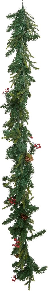 Girlanda świąteczna, choinka z jagodami i szyszkami, 180 cm