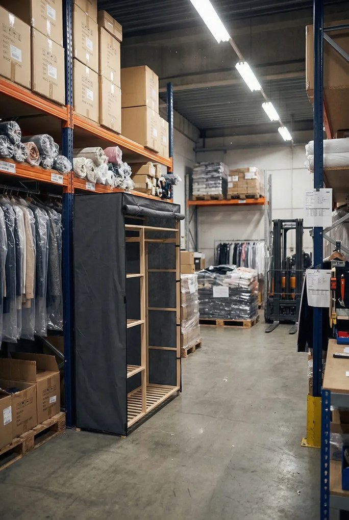 Grafitowa duża szafa tekstylna G3-D54