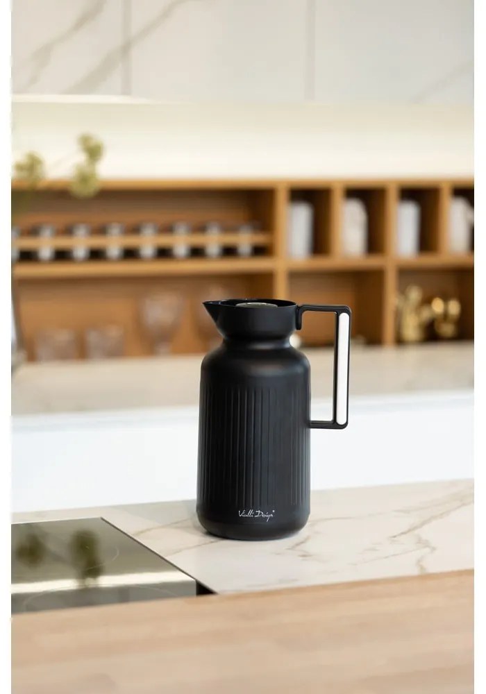 Termos w kolorze matowej czerni 1 l Lungo – Vialli Design