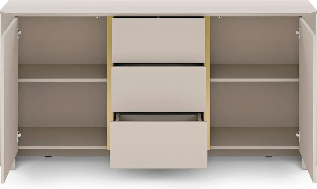 Kaszmirowa długa komoda z 3 szufladami M3-P98