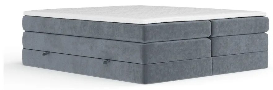 Ciemnoszare łóżko kontynentalne ze schowkiem/bez zagłówka 200x200 cm Juniper – Maison de Rêve