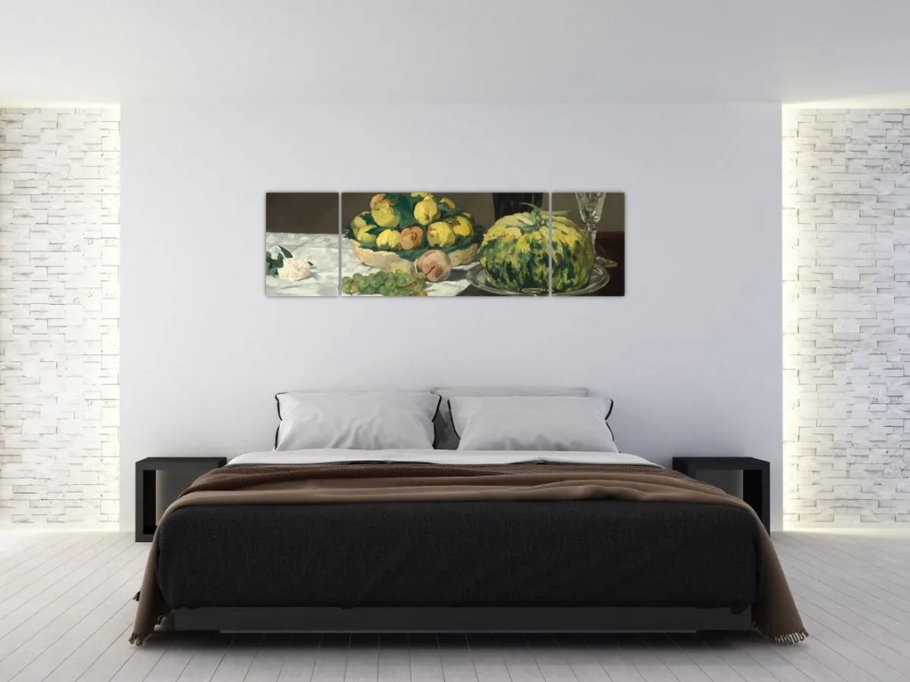 Obraz - Edouard Manet, Still Life with Melon and Peaches, reprodukcje (170x50 cm)