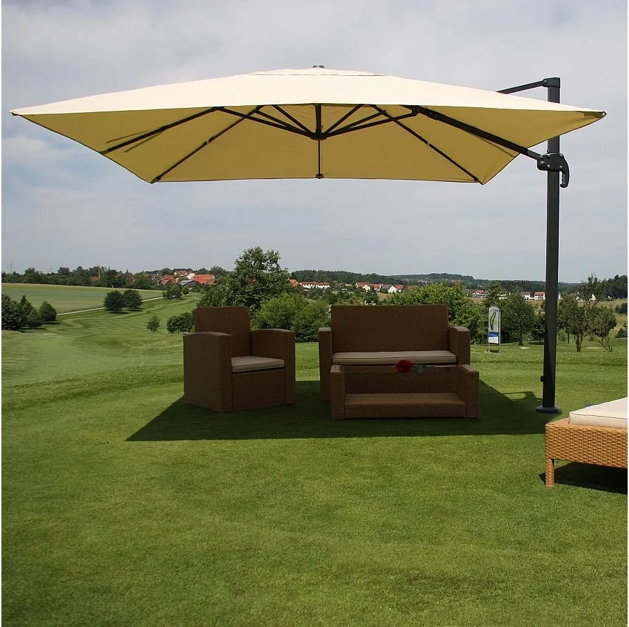 Obrotowy parasol wspornikowy MCW-A96 III,  kremowy bez stojaka, obrotowy