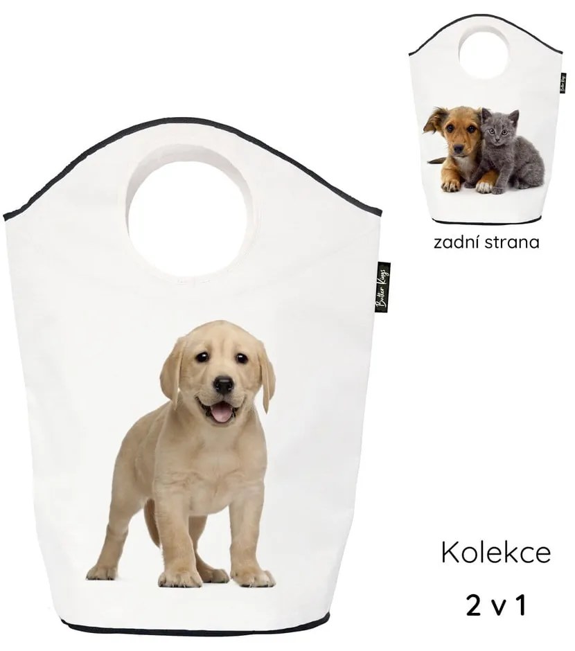 Biały tekstylny dziecięcy kosz na zabawki 57x26x70 cm The Cutest Ones – Butter Kings