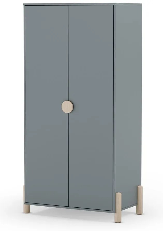 Szarozielona szafa dziecięca z litego drewna sosnowego 93x180x45 cm Enola – Marckeric