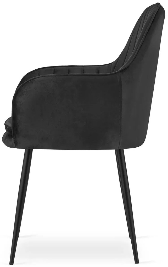 Pikowane czarne krzesło do stołu T7-S35