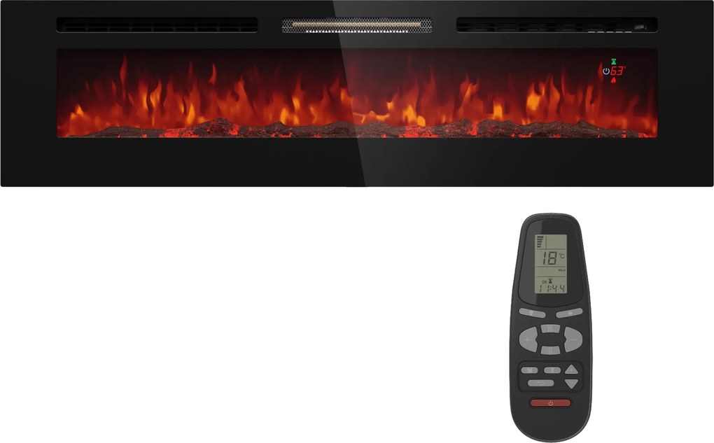 Klarstein Galeras 1800W 178cm Kominek Elektryczny Naścienny Czarny