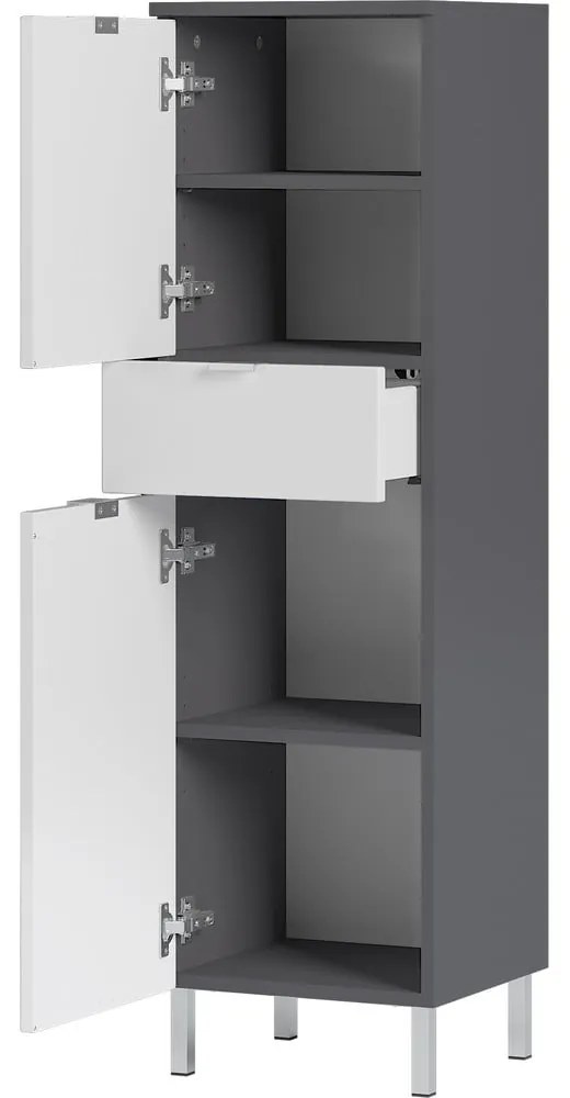 Biało-szara szafka Germania Mauresa, wys. 120 cm