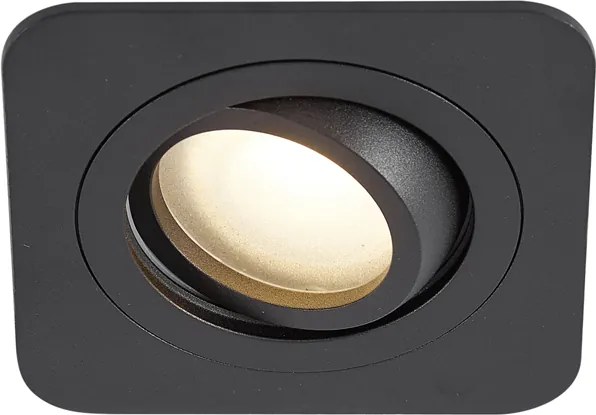 Zestaw 6 okrągłych, wpuszczanych reflektorów czarnych GU10 50 mm, obrotowych i odchylanych IP44 - Alberto