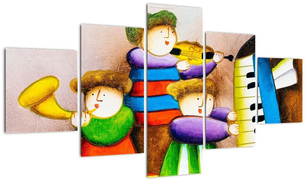 Obraz - Muzycy, malarstwo (125x70 cm)