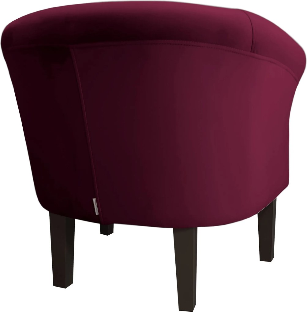 Fotel Milo tkanina Welur wygodny fotel tapicerowany do salonu i sypialni : Kolor nogi - Venge, Kolor tkaniny - VELVET - MG02, Wysokość nogi - 20 cm