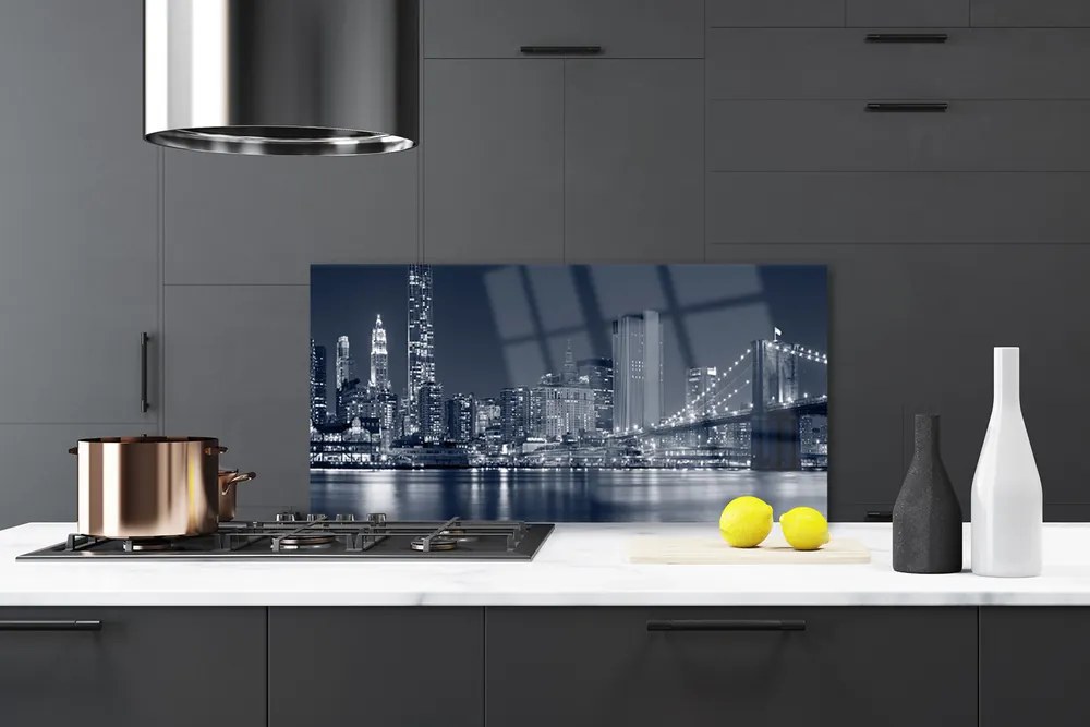 Panel Szklany do Kuchni Most Nad Miejską Rzeką