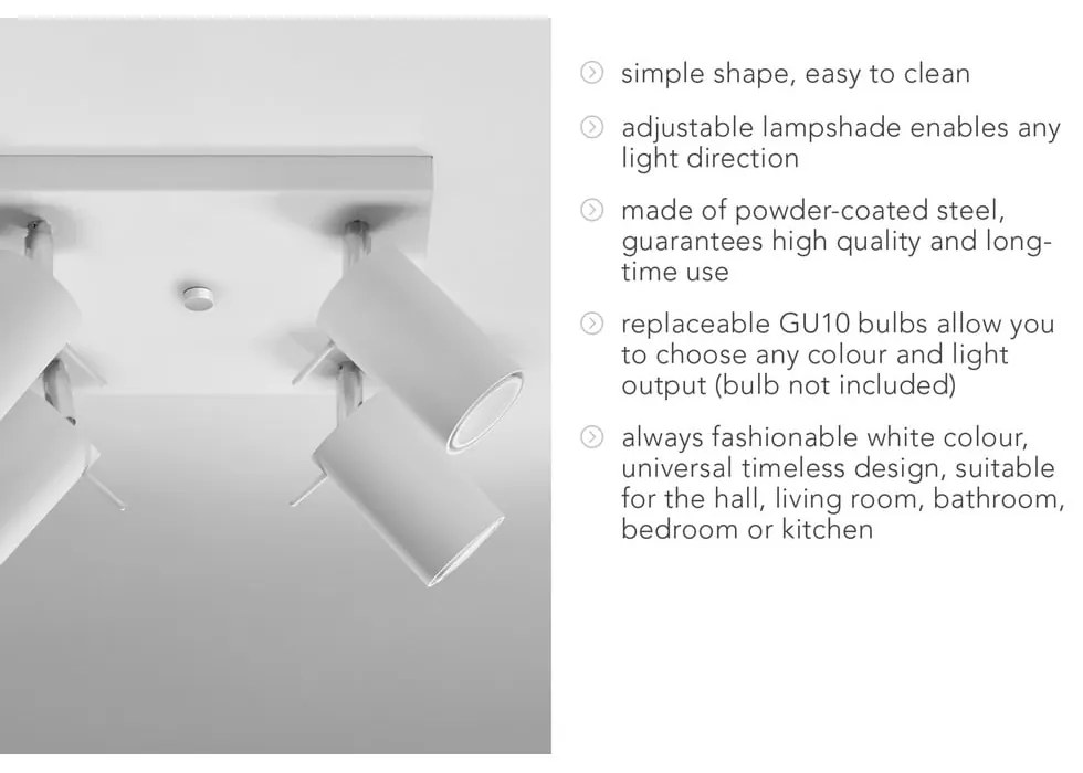 Biała lampa sufitowa Sollux Etna 4