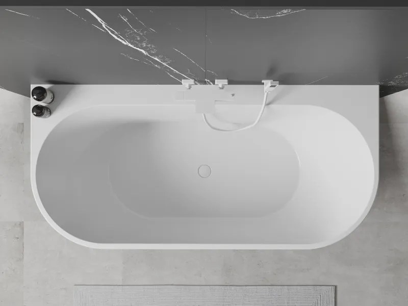 Mexen Oval+ wanna wolnostojąca przyścienna 170 x 80 cm, biała, przelew biały - 52681708000-20