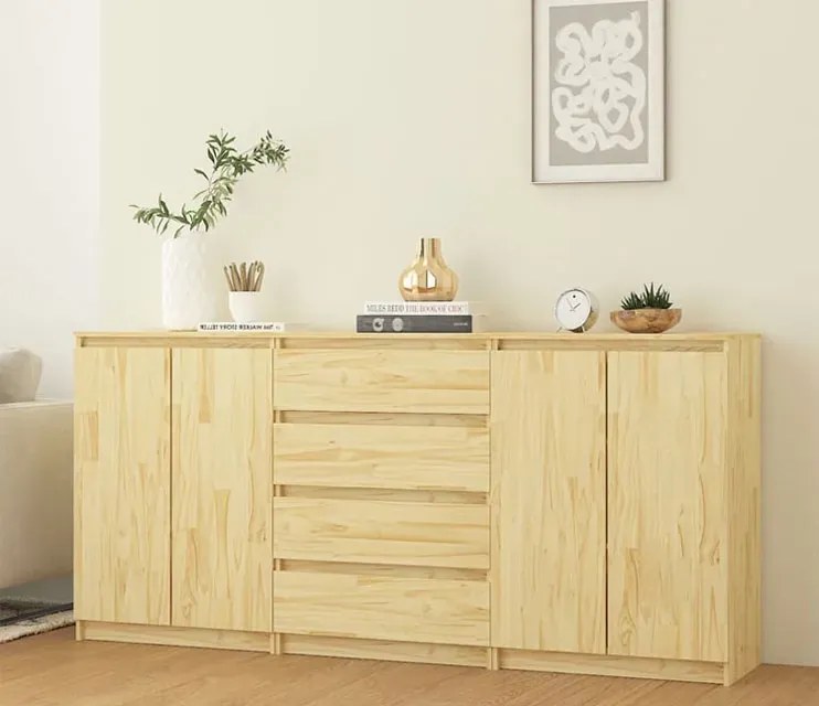 Komplet 3 szafek drewna z litego sosnowego E2-E19