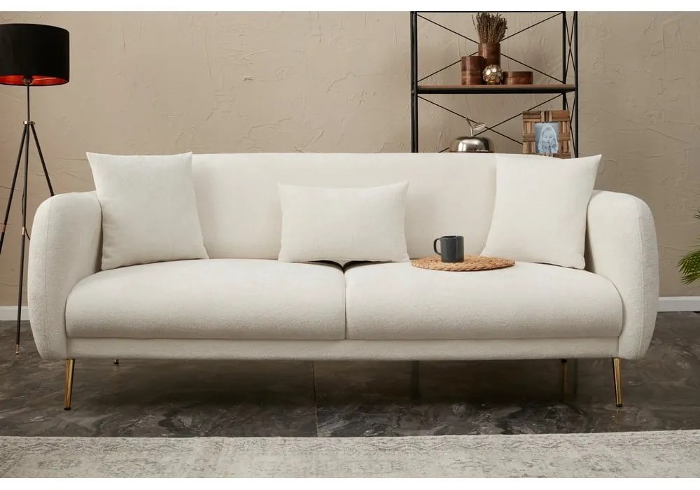 Biała rozkładana sofa 210 cm Simena – Balcab Home