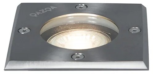 Zewnetrzna Oświetlenie punktowe wpuszczane stalowe 10,5 cm IP65 - Basic Square Nowoczesny Oswietlenie zewnetrzne