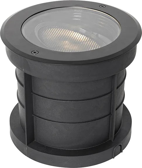 Zestaw 6 ściemnialnych zewnętrznych reflektorów gruntowych czarnych IP65 z LED - Delux Honey