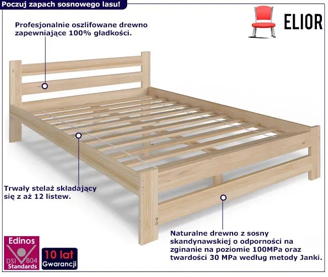 Drewniane Łóżko W Stylu Skandynawskim 120X200 B1-R86