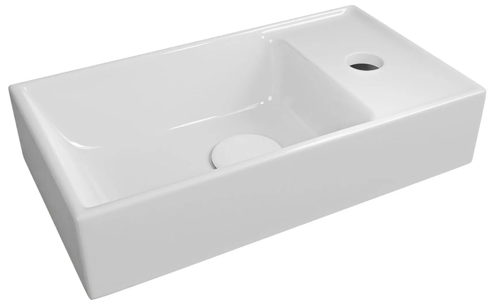 Szafka wisząca biała ryflowane fronty z białą umywalką 40 x 22 cm ASTROS White