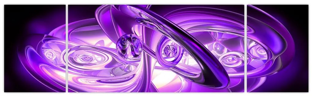 Obraz fioletowych fraktali (170x50 cm)