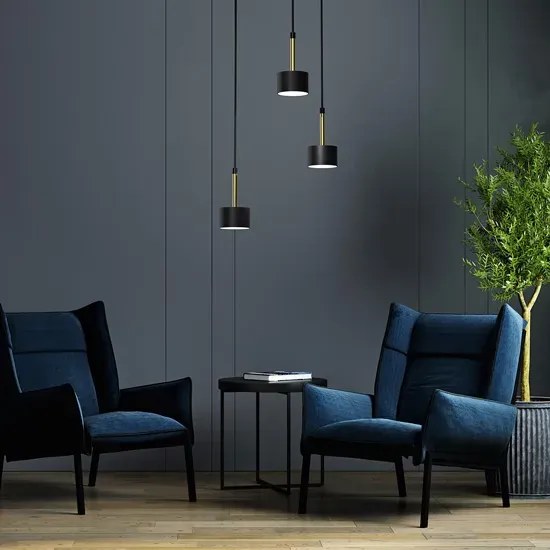 Czarno-złota wisząca lampa do kuchni - N022-Umer