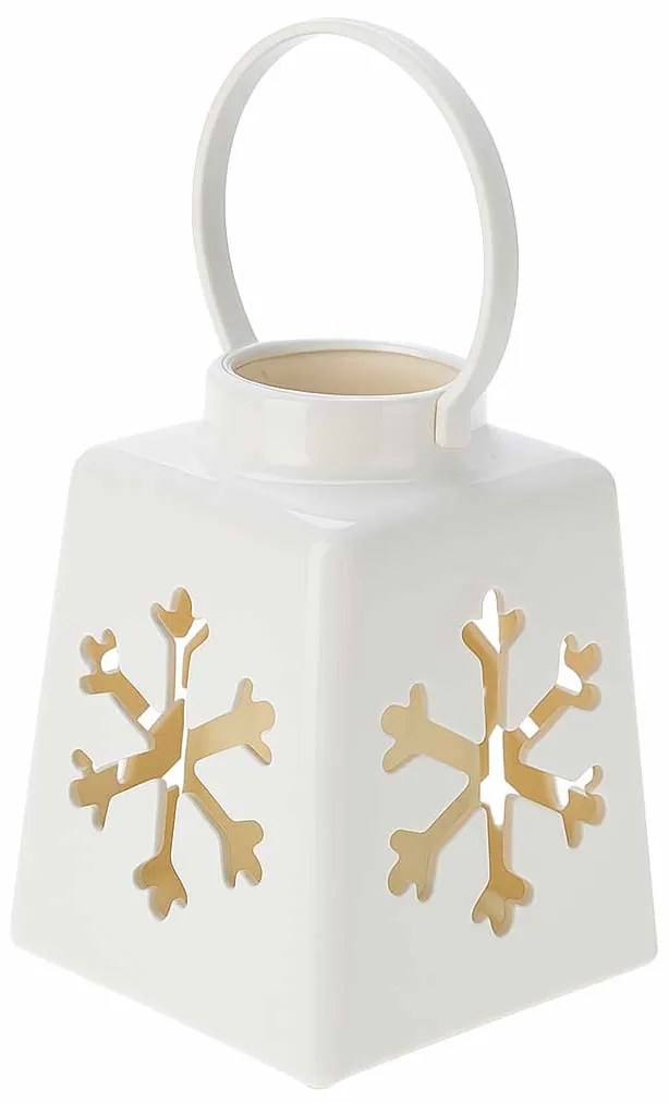 Świąteczny lampion ze świecą LED, 14 cm