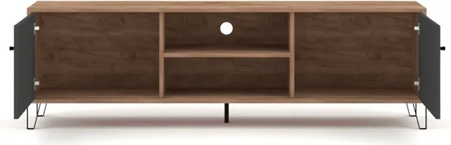 Szafka RTV Dwudrzwiowa BACARDI 183 cm Dąb Craft Tobacco/Grafit Loft