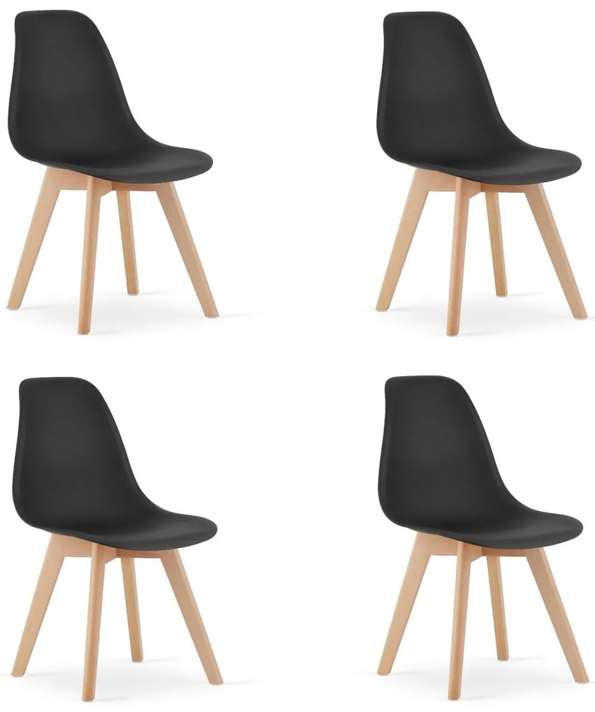 Zestaw 4szt krzeseł do jadalni KITO czarnych