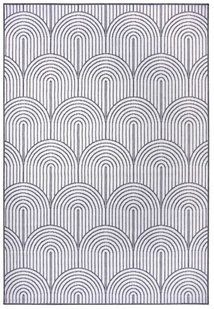 Dywan zewnętrzny dwustronny Pangli srebrno-kremowy 80 cm x 150 cm